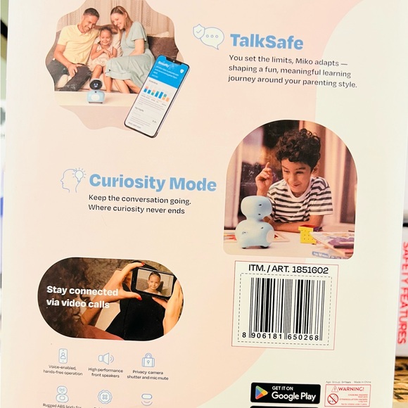 Mini Blue AI-Powered Kid-Safe Robot - Picture 2 of 3